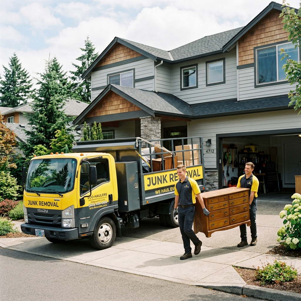 Junk It crew removing furniture from a home in Bellevue, WA